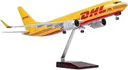 for DHL Boeing B737 Plane Models Diecast Airplanes with LED Light Collection Or Gift 1:85 Scale 47cm