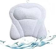 BOOC Luxury Comfort Spa Pillow with 4D Air Mesh Technology - Ultimate Head, Back, Shoulder, and Neck Support - Includes Machine Washable Bag - Non-Slip Suction Cups for a Relaxing Bath Experience
