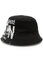 DSQUARED2 Icon Printed Cotton Bucket hat - Black XS