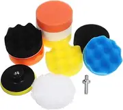 GARVALON 1 Set Automotive Buffing Pads Polishing Sponge Kit with Bonnet Attachments for Electric Drill for Car Washing Waxing Polishing and Paint Restoration