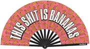 This Shit Is Bananas Folding Fan - Lingerie New Adult Toys Pride Rave Jewelry Accessories Wood Rocket Drag Queen Gay Mardi Gras