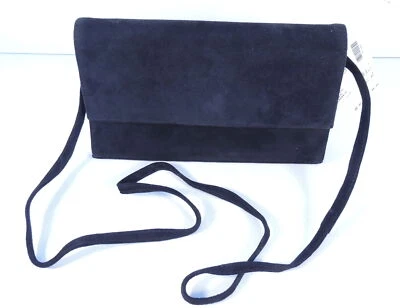 Nordstrom Black Velvet Clutch Handbag Purse Removeable Strap $55 Retail New