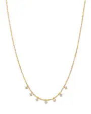 Zoe Chicco 14K Yellow Gold Prong Diamonds Diamond Dangle Collar Necklace, 16