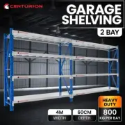 2-BAY 800kg 4.0m GARAGE WAREHOUSE STORAGE SHELVING STEEL TOOL RACKING SHELVES