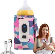 USB Feeding Bottle Warmer,USB Portable Milk Warmer Digital Bottle Warmer - 5 Gear Temperature Bottle Bag Adjustable Heat Keeper Feeding for Travel