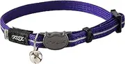Rogz Alleycat Reflective Safeloc Cat Collars Purple Extra Small with Variable Load Safety Release Buckle