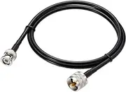 Eightwood UHF PL259 Male to BNC Male Cable RG58 100cm for CB Radio, Ham & Amateur Radio, SWR Meter