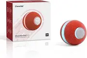 Cheerble Interactive Cat Ball Toy, Automatic Moving Ball Puzzle Toy for Indoor Cat Kitten, Smart Anti-Depression Pet Toy Fun Gift with Light, Red