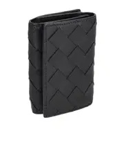 Intreciato knitted three-fold wallet One size Black