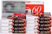 Audio Cassette Empty Cassette Tapes: Recorder CD & DVD Player Cassette 60 Minutes Time Low-Noise Surface Walkman Cassette Pre-Voltage Micro Voice Cassette with Music Radio Pack of 10 Brick (10 Brick)