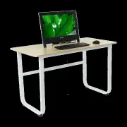 Wood & Steel Solid Computer Desk Home Office Furniture