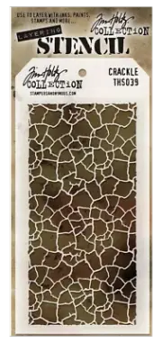 Tim Holtz Layering Crack Stencil Cracked Paint Crackle Pattern Stamper Anonymous