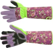 Nankoyal Long Sleeve Gardening Gloves, Pruning Gloves Breathable Puncture Resistant Gauntlet, Flexible Gardening Tools Gauntlet for Digging, Planting, Raking, Pruning