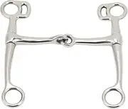 NDNCZDHC Jointed Mouth Horse Bits with Turn Check, Stainless Steel Horse Breaking Bit Equestrian Snaffle Bits for 125mm Horse Mouth