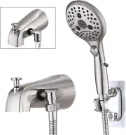 PROOX All Metal Tub Spout with Diverter, 6 Settings Hand held Brushed Nicke