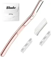 Eyebrow Razor, Face Razors for Women&Men, Eyebrow Trimmer Shaper with Precision Cover,Facial Shaver with 6 Blades (Rose Gold)