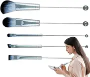 Makeup Brushes Face Set | Beaded Make up Brush Kit,5X Professional Applicator, Blending Synthetic Tool for Foundation Eyeshadow Blush Setting Powder