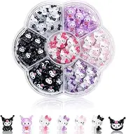 140 PCS Nail Charms, TemBelle Slime Charms 3D Nail Art Charms Flatback Resin Charms, for Nail Art Decorations Supplies,black