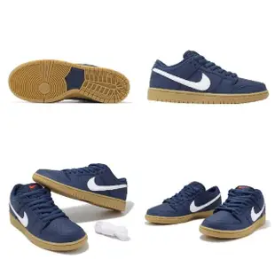 【NIKE 耐吉】滑板鞋 SB Dunk Low Pro 男鞋 女鞋 藍 白 Navy Gum 皮革 膠底 氣墊 板鞋(FJ1674-400)