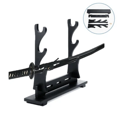 Japanese Samurai Sword Holder Stand Katana Tanto Tai Chi Sword Table Rack 3 Tier