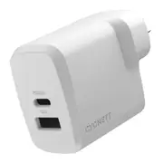Cygnett CY4772PDWCH PowerPlus 32W Dual Port 20W USB-C + 12W USB-A PD Fast Wall Charger