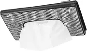 Generic Car Visor Tissue Holder Bling Rhinestone Tissue Box for Auto Compact Design for Easy Access Multi Use Napkin Mask Storage Easy Installation for Car Interior Decor