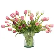 40pcs Artificial Tulips Flowers Real Touch Fake Latex Bouquet for Wedding Par...