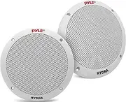 Pyle 6.5 Inch Dual Marine Speakers - 2 Way Waterproof and Weather Resistant Outdoor Stereo Sound System with 400 Watt Power, Polypropylene Cone and Butyl Rubber Surround - 1 Pair