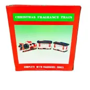 Vintage Christmas Train Incense Burner Holder, - Holds Sticks and Cones -3 piece