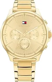 [Tommy Hilfiger] Scarlett Ionic Plated Thin Gold Steel Gold Dial Women's Watch
