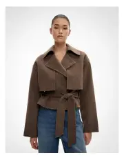 [Witchery] Wool Blend Trench Coat in Mocha Marle