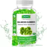Organic Sea Moss Gummies,Contains Irish Sea Moss + Burdock Root + Bladderwrack
