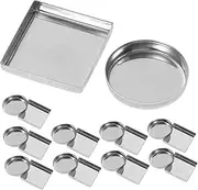 FOMIYES 30pcs Empty Metal Pans for Eyeshadow Palette Round and Square Cosmetic Containers for Makeup Artists Safe Metal for Blushers and Highlighters