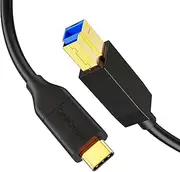 USB B to USB C Cable 4FT, USB 3.1 USB C to USB B Cable 10Gbps, USB Type B to Type C Thunderbolt 3 Host MacBook Pro Air, External Hard Drive, Docking Station, Scanner, etc, 1.2M, Black