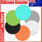 6x Set Round Black Silicone Coasters Non-slip Cup Mats Pad Drinks Table Glasses