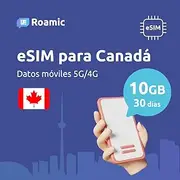 Roamic eSIM Canada for Travellers - eSIM for Canada - Mobile Data Volume in 5G/4G and High Speed Connection (10GB - 30 Days)