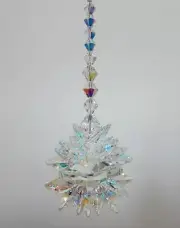 Large Double Cluster Suncatcher made with 100% Swarovski Crystal AB - Gift Box