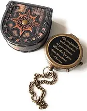 Brass Compass Engraved with Thoreau's Go Confidently Quote with Case Camping Compass, Boating Compass, Gift Compass, Graduation Day Gifts Antique Directional Magnetic Compass