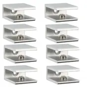 8Pcs Square Glass Clamp Aluminum Alloys Shelf Clamp Clip Glass Holder Clip