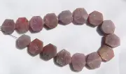 Ruby, Unusual Hexagon Shape Natural (x1 bead) 9-13mm x 3-4mm approx