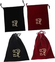 Baluue 4pcs Drawstring Hair Dryer Storage Bags Reusable Cloth Carriers for Travel Home Wear-resistant Pouches for Hair Dryer Makeup Items for Hotels