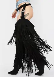 Dark Wild Wonder Fringe Boots