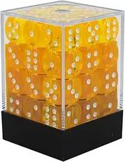 Chessex D6 Dice Translucent 12mm Yellow/White (36 Dice in Display) Dice