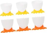 TIDTALEO 6Pcs Egg Holders Cute Cartoon Egg Cups for Breakfast Fun Food Storage for Soft Hard Boiled Eggs Easy Clean Design for Meals and Housewarming