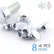 Chrome Bolt Screw Nut Head Cover Cap for M8 Bolt (M6 Hex Key) 6pcs/pack AU STOCK