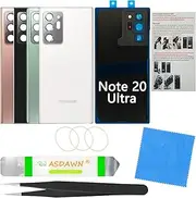 Galaxy Note 20 Ultra Back Cover Glass Replacement with Pre-Installed Camera Lens+All The Adhesive+Installation Manual+Repair Tools for Samsung Galaxy Note 20 Ultra SM-N985 All Carriers (Mystic White)