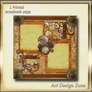Steampunk Whimsical Scrapbook Page with Intriguing Bubbles