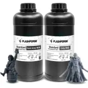 FLASHFORGE 3D Printer Resin, LCD UV-Fast-Curing Resin Grey+Dark Grey, 2000G
