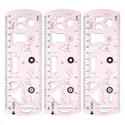 3pcs Unbreakable Flexible Rulers 15cm/6" Folding Plastic Ruler Light Pink