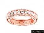 Natural 2.20Ct Diamond Milgrain Eternity Band Ring w/ Accents 14k Rose Gold F VS